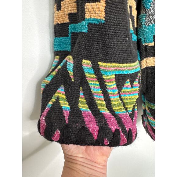 Vintage Jennifer & Grace Southwestern Aztec Woven Cotton Jacket Size Medium - Picture 9 of 16